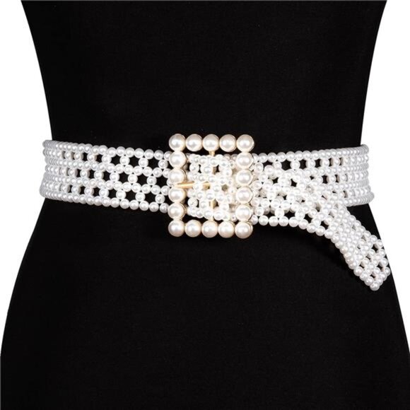 ✨ Pearl Belt Set (2 Styles) + Velvet Gift Bag | Gold & Silver Waist Chain - Picture 2 of 5